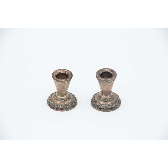 Low Candlesticks with Reliefs on the Bases, Set of 2 For Sale - Image 4 of 4