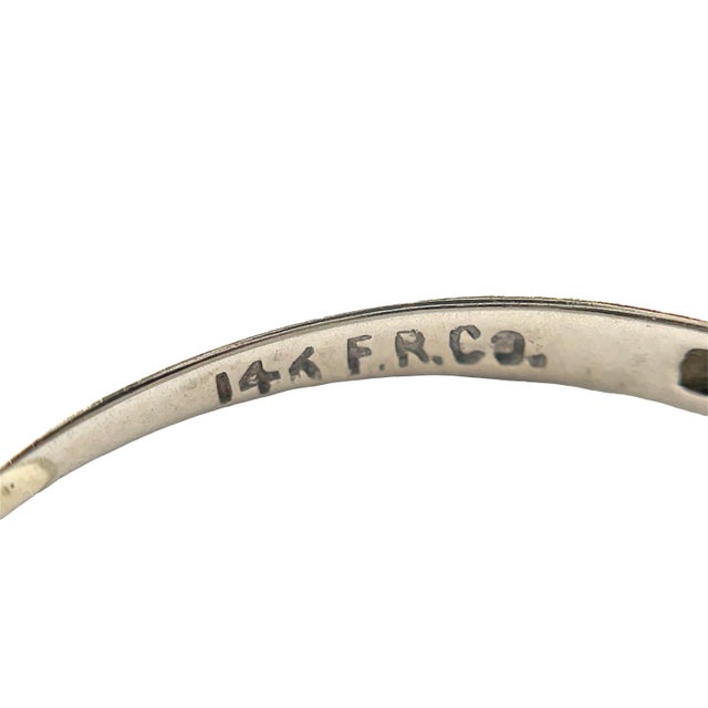 Estate 14k White Gold Engagement Diamond Ring, Size 6.5 For Sale - Image 9 of 9