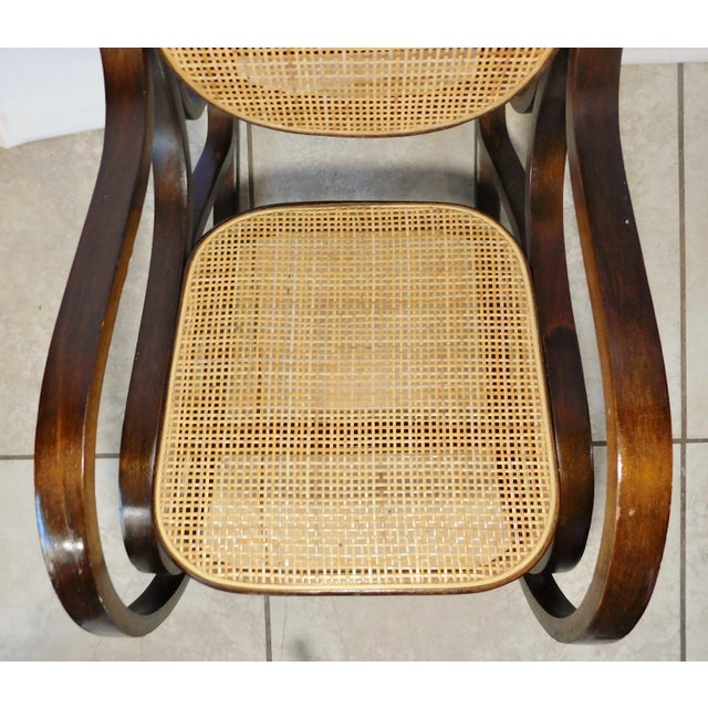 Vintage Mid Century Bentwood & Cane Kid's Child's Rocking Chair Rocker ...