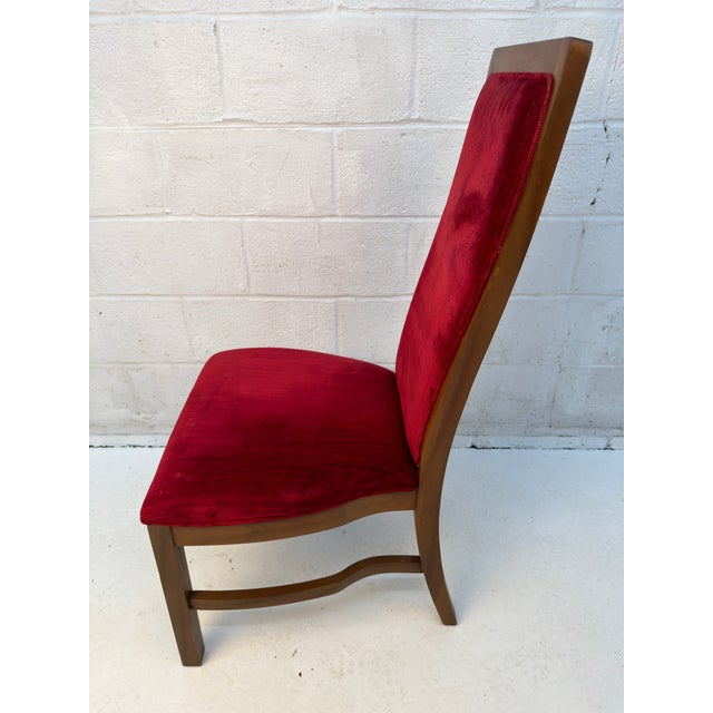 Mid 20th Century Set of Eight Burgundy Mid-Century Dining Chairs by Stanley For Sale In New York - Image 6 of 15