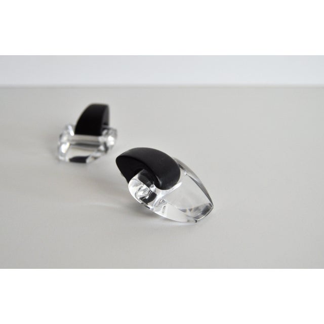 Black Vintage Danish Black and Transperant Ear-Clips by Monies, 2000s, Set of 2 For Sale - Image 8 of 10