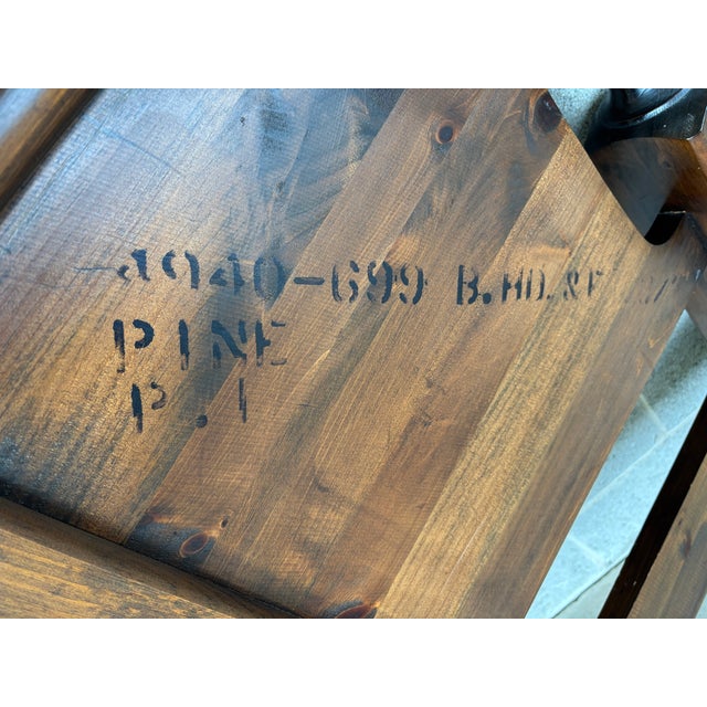 Ethan Allen Antique Pine Cannonball Style Single Bed Frame For Sale - Image 13 of 13