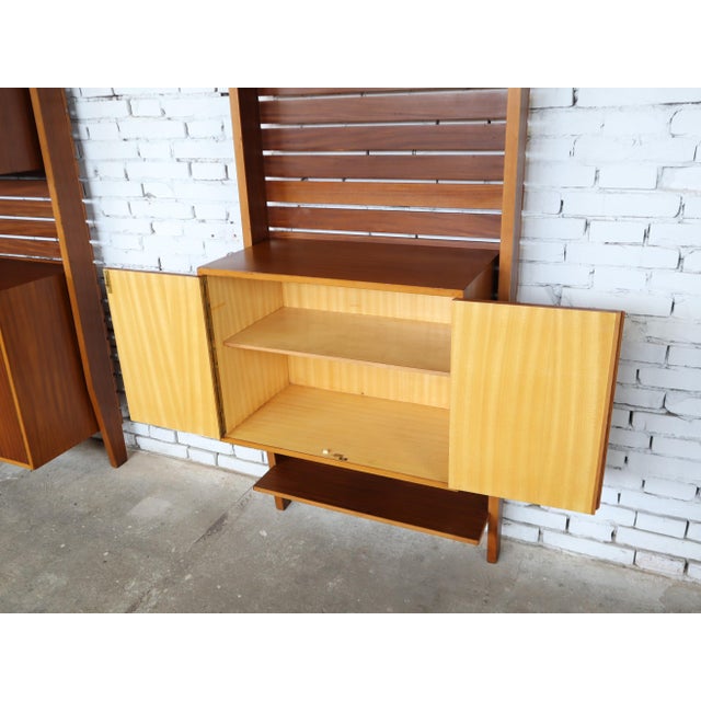 Mid-Century Italian Teak Floor-to-Ceiling Wall Units, 1950s, Set of 2 For Sale - Image 15 of 16