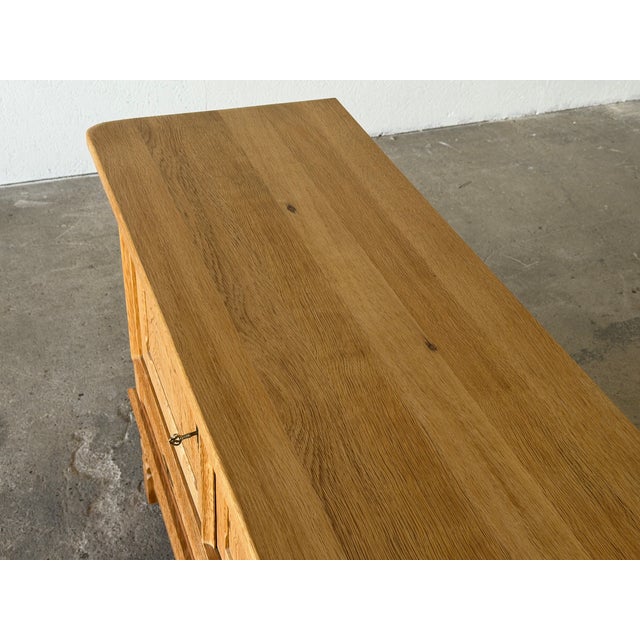 Wood Mid-Century Danish Brutalist Sideboard in Oak by Henning Kjærnulf, 1960s For Sale - Image 7 of 15