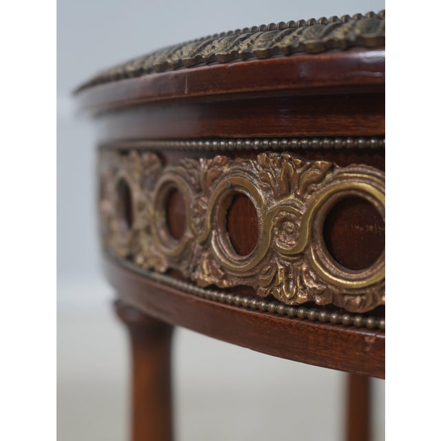 Vintage Louis XVI Mahogany Marquetry Inlaid End Table For Sale - Image 11 of 15