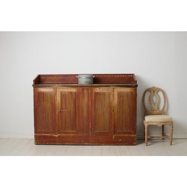 Rare Swedish antique sideboard. The sideboard is a country house furniture from northern Sweden made around 1820. Made by...