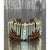 This vintage cuff bracelet is built from a dense arrangement of curved, ribbed metal bands in mixed silver and gold tones,...