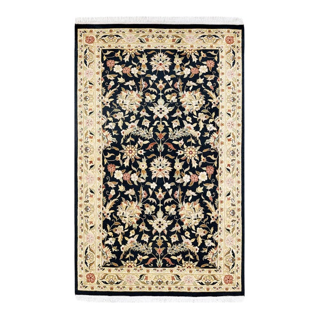 Mogul, One-of-a-Kind Hand-Knotted Area Rug in Black, 3' 2" x 5' 4" For Sale