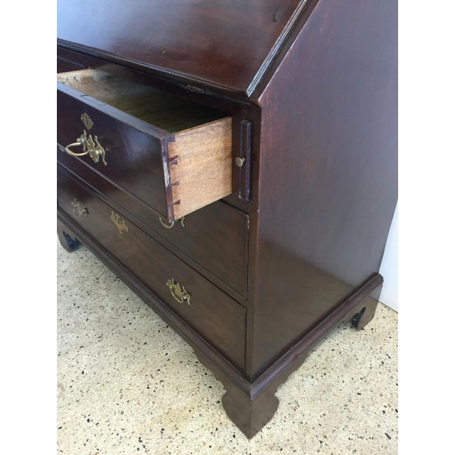 Early 19th C. English Mahogany Bureau Bookcase For Sale - Image 4 of 9