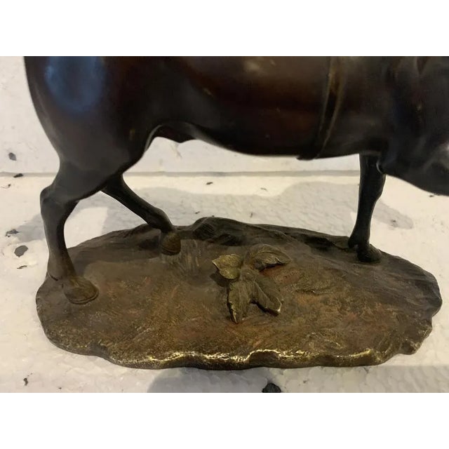 Bronze Horse with Brown Patina on Base, 20th Century For Sale - Image 9 of 12