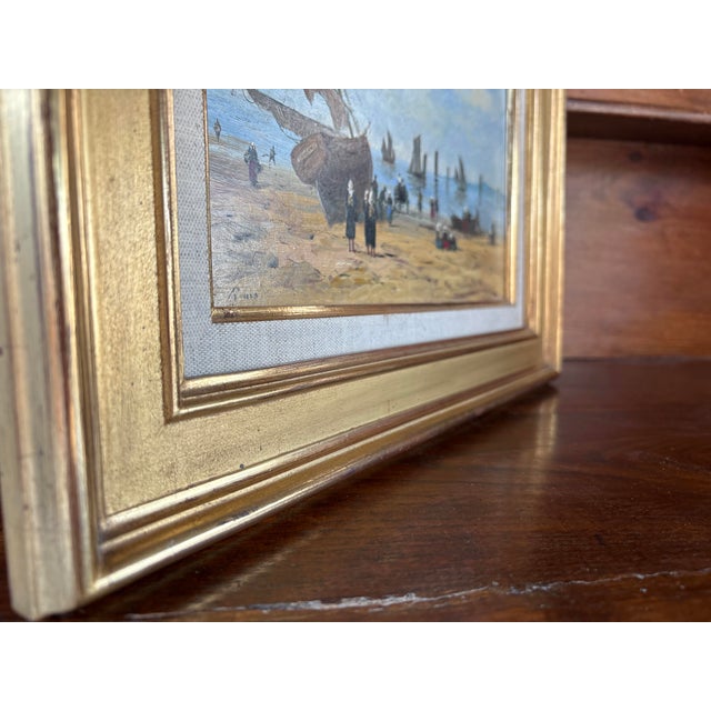 Gérard Roux / Rouxe, Beach Scene in Normandy, 1960s, Oil on Panel, Framed For Sale - Image 13 of 14