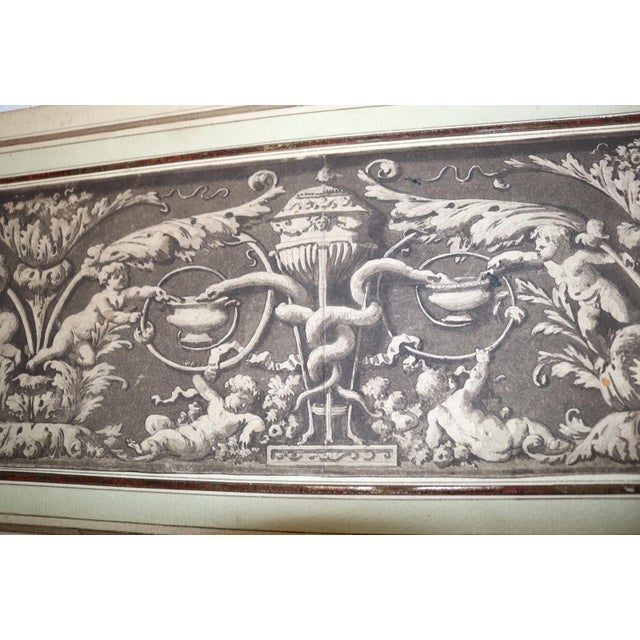 Drawing/Sketching Materials Antique Original 18th Century Italian Design for Frieze Figural Drawing Painting For Sale - Image 7 of 11