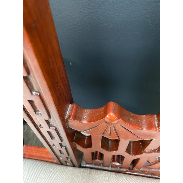 Late 20th Century Chinese Chippendale Pagoda Settee For Sale - Image 5 of 11