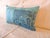 Boho Chic Blue Printed Floral Lumbar Decorative Pillow From Portugal For Sale - Image 3 of 4