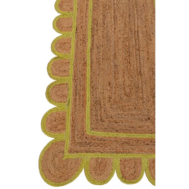 Margarita Scallop Jute Hand Made Bohemian Rug 9x12 Ft. For Sale - Image 10 of 12