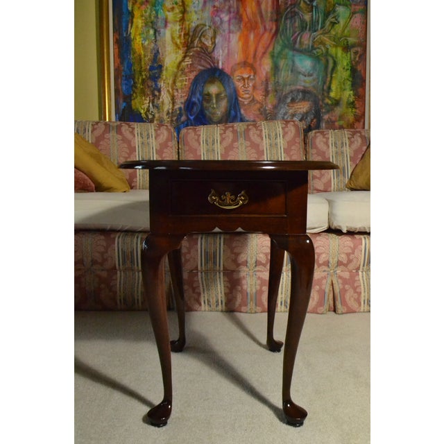 Vintage L. & J.G. Stickley Solid Cherry Oval End Table Queen Anne Cabriole Leg Beautiful Vintage Piece! Good Condition...