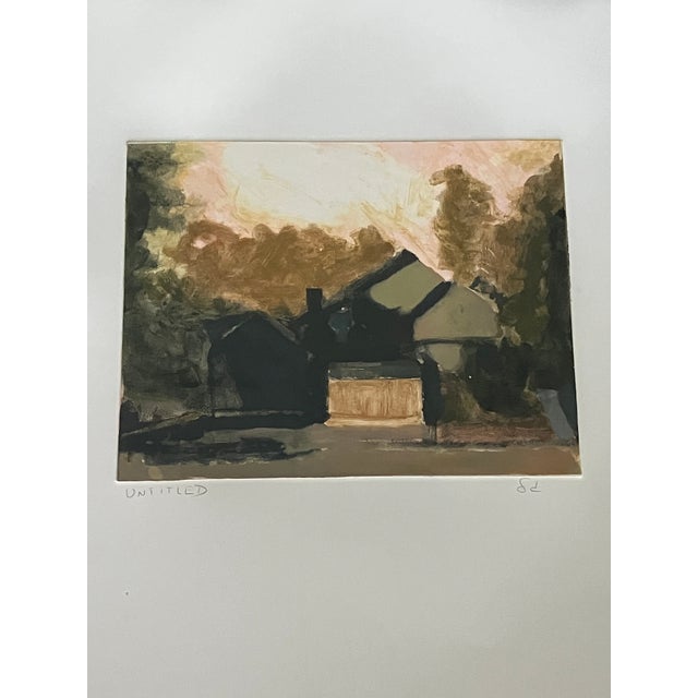 Wonderful Abstract Cottage Scene, Painting on Paper, Signed and Framed For Sale - Image 4 of 10