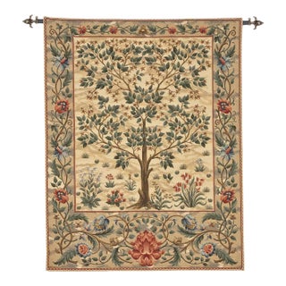 Tree of Life Loom Woven Tapestry - Light - 68 X 48 Cm (2'3" X 1'7") - Requires Rod Size 1 For Sale