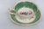 Paragon Hm Queen Mary Green Flowers Bone China Set of Tea Cup and Saucer For Sale - Image 9 of 13