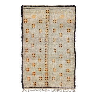 Mid 20th Century Large Vintage Moroccan Warayne Rug With Meandering Cross Motifs For Sale
