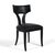These stylish side chairs by Pietro Costantini have shapely black frames and seats upholstered in woven leather.