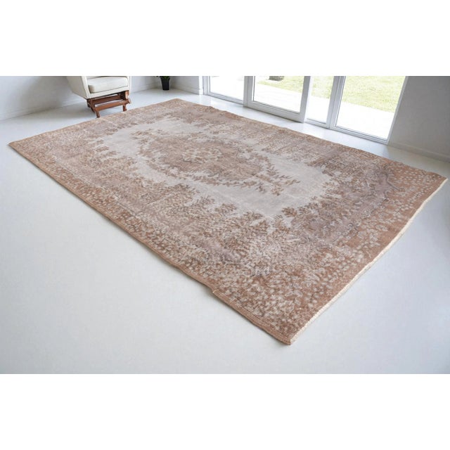 Dark Grey Vintage Floor Turkish Carpet For Sale - Image 4 of 10