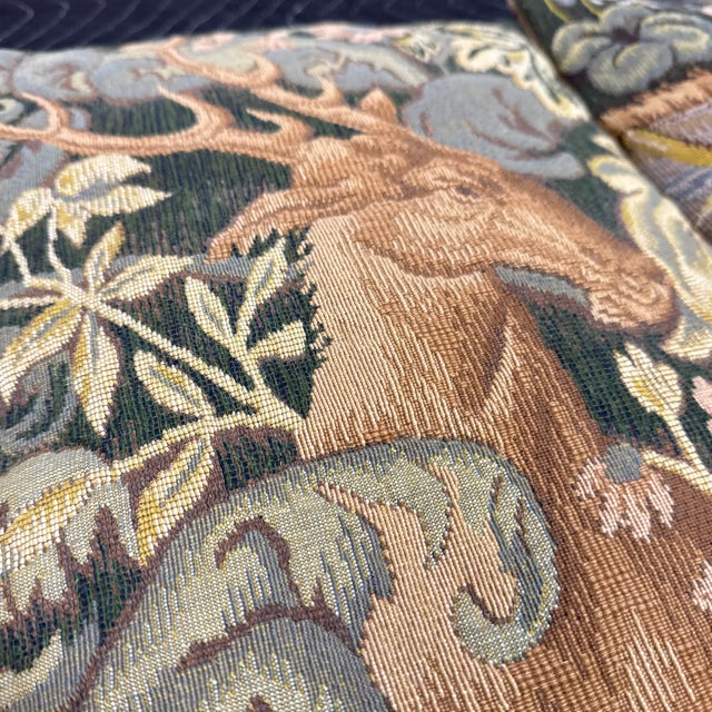 French “Verdure” Needlepoint-Style Tapestry-Woven Pillows, Set of Five For Sale - Image 10 of 12