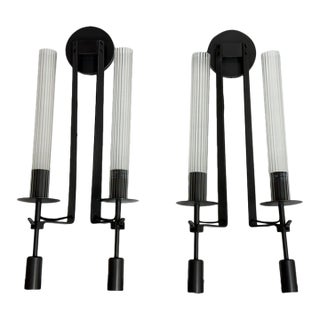 Jonathan Browning French Restoration Hardware Fontanelle Double Sconces, Pair For Sale