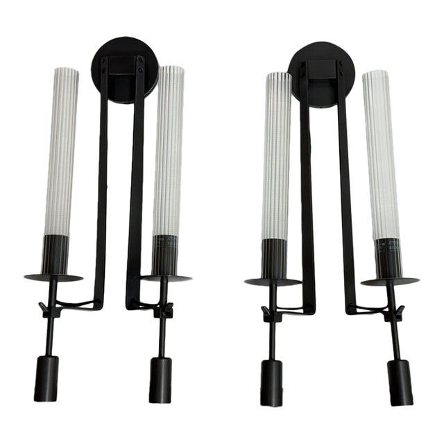 Jonathan Browning French Restoration Hardware Fontanelle Double Sconces, Pair For Sale