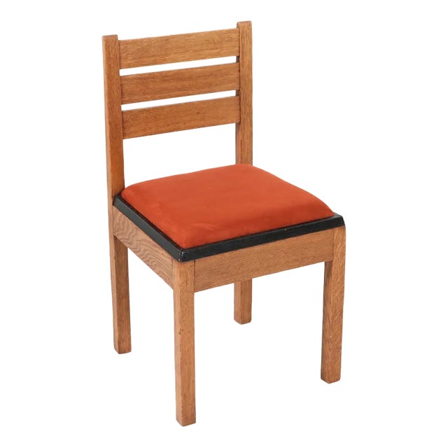 Art Deco Modernist Oak Side Chair by Jan Brunott, 1920s For Sale