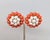 1950s Vintage 1958 Signed Crown Trifari Faux-Coral & Pearl Clip Earrings-2 Pieces For Sale - Image 5 of 8