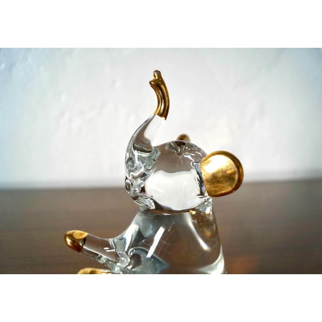1950’s Hand Blown Glass & Gold Elephant Figurine For Sale - Image 11 of 12