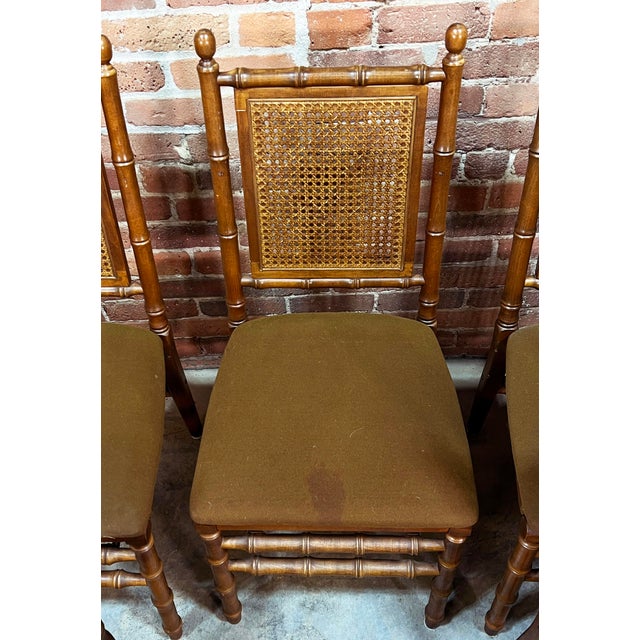 Vintage Faux Bamboo Stakmore Folding Dining Chairs - Set of 8 For Sale - Image 10 of 12