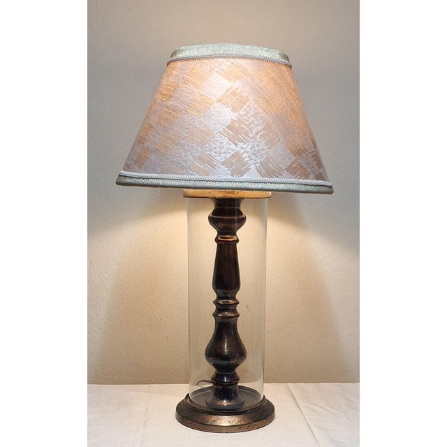 Vintage Table Lamp by Diga Colmore with Metal Base and Fabric Shade, 1990s For Sale - Image 11 of 11