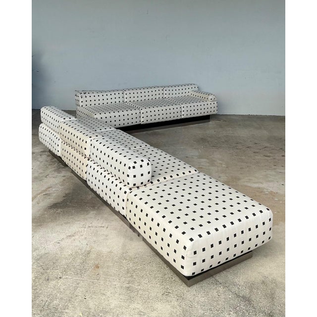 Wood Vintage Custom Geometric Sectional Sofa For Sale - Image 7 of 18