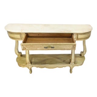 Vintage Weiman Hollywood Regency Marble-Top Console Table For Sale