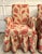 Rustic European Pair of Vintage Skirted Swan Arm Chairs With Red Embroidered Textile For Sale - Image 3 of 15