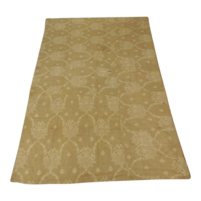 Antique Yellow English Cotton Printed Fabric Patchwork Style For Sale