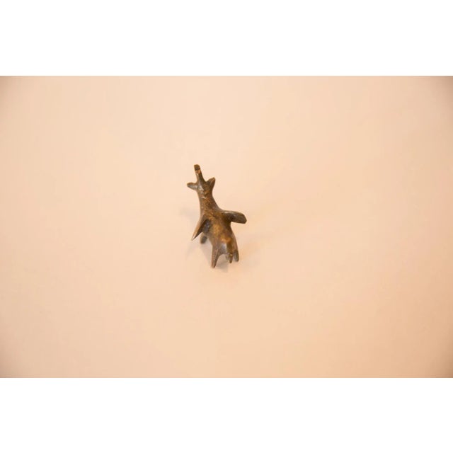Vintage African Tiny Bronze Elephant For Sale - Image 4 of 7
