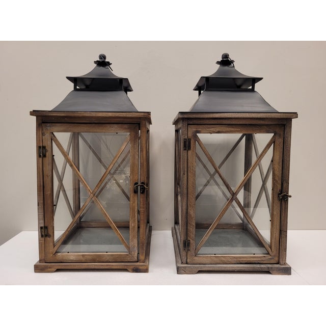 Vintage French Lanterns in Forja, Set of 2 For Sale - Image 15 of 17