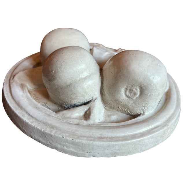 Shabby Chic Vintage Plaster Fruit Relief Plaque Italian Neoclassical Style 8” After Bunny Williams Home For Sale - Image 3 of 7