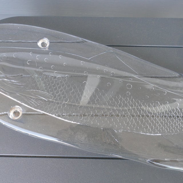 Vintage Pukeberg Swedish Glass Fish Platter Serving Tray Scandinavian Art Glass For Sale - Image 13 of 16