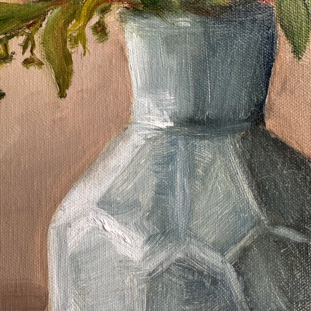 2020s Ranunculus Flowers Still Life in Blue Vase, “Happiness Blooms” Original, Framed Oil Painting For Sale - Image 5 of 10