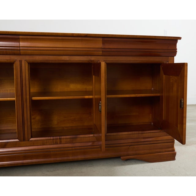 Grand French Louis Philippe Style Fruitwood Sideboard Enfilade For Sale - Image 10 of 12