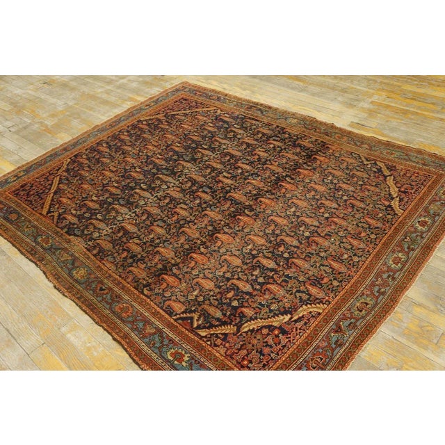 Orange Late 19th Century Persian Malayer Carpet ( 5' x 6' 2'' - 152 x 188 cm ) For Sale - Image 8 of 12