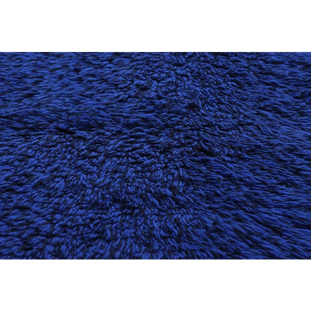 Mid 20th Century Vintage Blue Swedish Rya Rug, 02'02 X 03'09 For Sale - Image 5 of 10