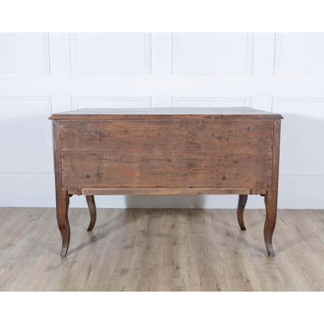 18th Century Louis XV Walnut Commode with Serpentine Front and Bronze Hardware For Sale - Image 9 of 10