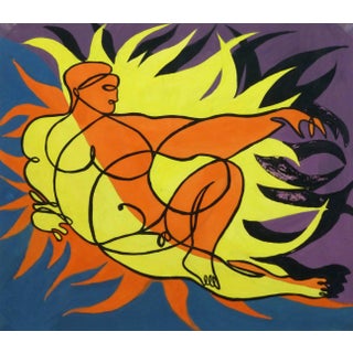 Beugnet, Vintage Modern Painting - Pose of Flames For Sale