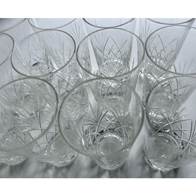 Vintage Set of 12 Cristal d'Arques Durand Clear Cut Crystal Tumblers For Sale - Image 11 of 17