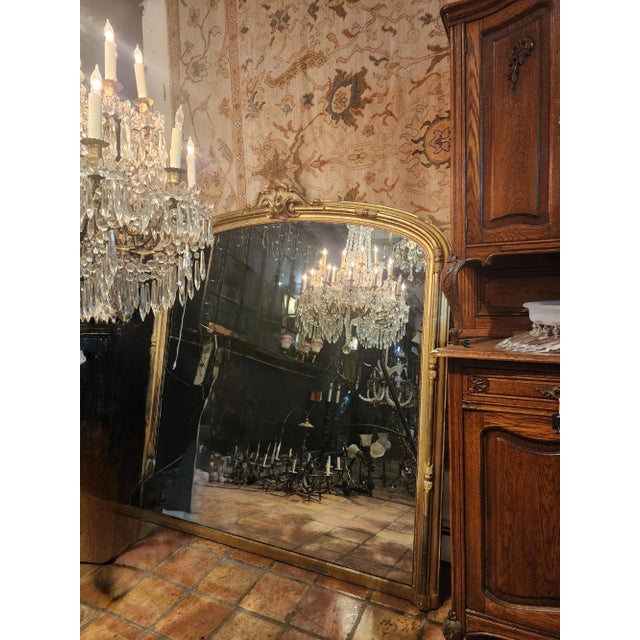 Regence Style Carved Giltwood and Gesso Extra Large Mirror, Circa 1860 For Sale - Image 11 of 12